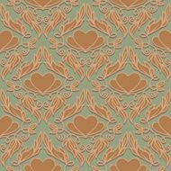 Retro Seamless Pattern with Decorative Hearts N3