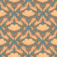 Retro Seamless Pattern with Decorative Hearts N4