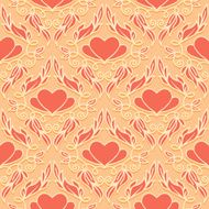 Retro Seamless Pattern with Decorative Hearts N5