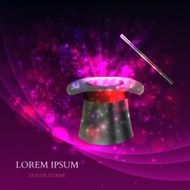 Magician Top hat with fireworks vector N6