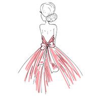 Romantic girl in a fashionable dress