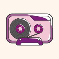 Audiotape theme elements vector eps N8