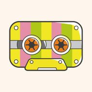 Audiotape theme elements vector eps N9