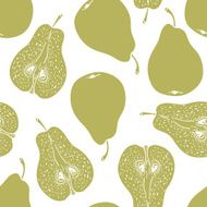 Pattern with ripe pears N7