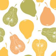 Pattern with ripe pears N9