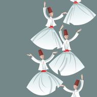 Whirling Dervishes Seamless background pattern