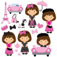 French girl vector illustration N7