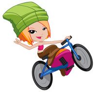 cute girl riding a bike N2