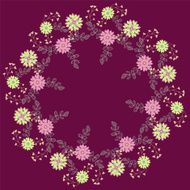Ornamental round floral pattern N3