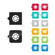 Jewel gemstone note icon for UI - flat and glossy
