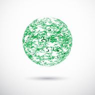 abstract green ball style bamboo pattern for design