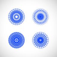 set of abstract blue circle pattern for design N4