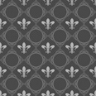 Damask Wallpaper Pattern Black Color N2