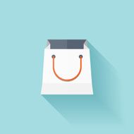 Flat shopping bag icon