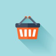 Flat shopping bag icon N2