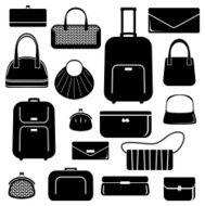 Bags and suitcases icons set N2