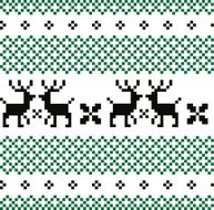 Norwegian pattern green - black and white