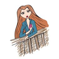 Fashion girl with perfume bottle