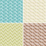 Set of four seamless mosaic pattern in retro style N2