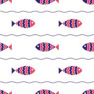 Seamless nautical pattern with fish N5