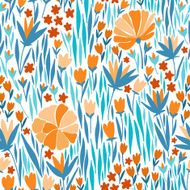 Vector pattern with spring flower