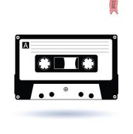 Audio tape cassette record illustration