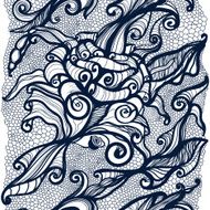 Abstract Lace Ribbon Vertical Seamless Pattern N6