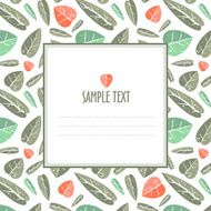 Vintage style invitation with leaf texture N2