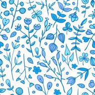 Winter floral seamless pattern