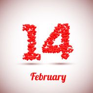 Happy valentines day 3D background with hearts Vector illustration