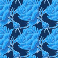 Seamless floral background with peonies N6