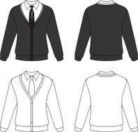 Blank man cardigan with necktie