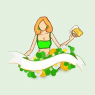 Happy St Patrick&#039;s Day celebration with leprechaun girl