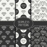 Set of hipster fashion geometri seamless pattern with diamond Background