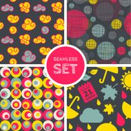 Vector set of four seamless background N10