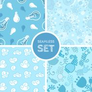 Vector set of four seamless background N12