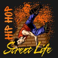 Hip hop dancer on grunge background N3