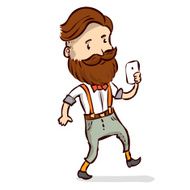 Hand drawn hipster Vector cartoon illustration N7