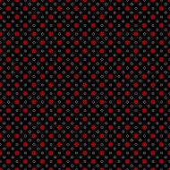 Seamless polka dots background red and white on black