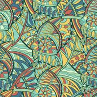 Vector seamless hand drawn natural decorative floral ornamental pattern N5
