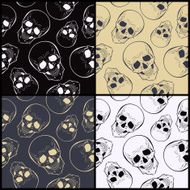 Vector seamless patterns with skulls