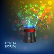 Magician Top hat with fireworks vector N7