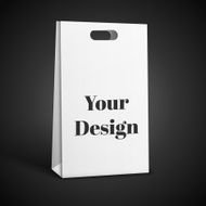 Carrier Paper Bag White Illustration Isolated On Black Background