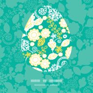 Vector emerald flowerals Easter egg sillhouette frame card template N4