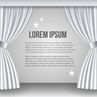 Open white curtain