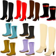 Cute vector Icons Footwear Boots