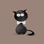 Fashionable cat with bow tie Vector illustration