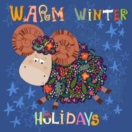 Warm Winter Holidays card in vector