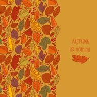 Vector autumn doodles card Stylish Hand draw leafs N2