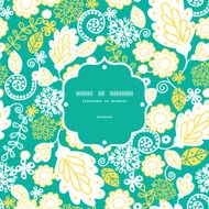 Vector emerald flowerals frame seamless pattern background N2